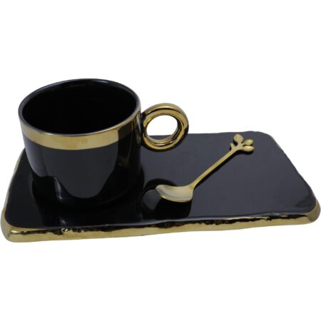 Set de Taza con Plato con Cuchara 3pz
