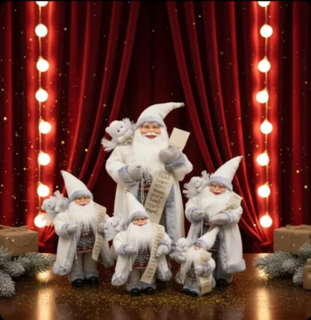 Papá Noel blanco con lista de regalos 60 cm