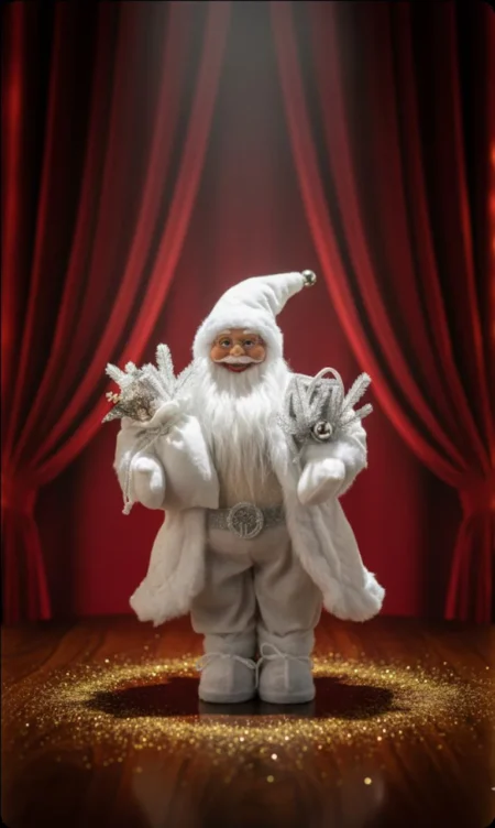 Papá Noel blanco con saco 45 cm