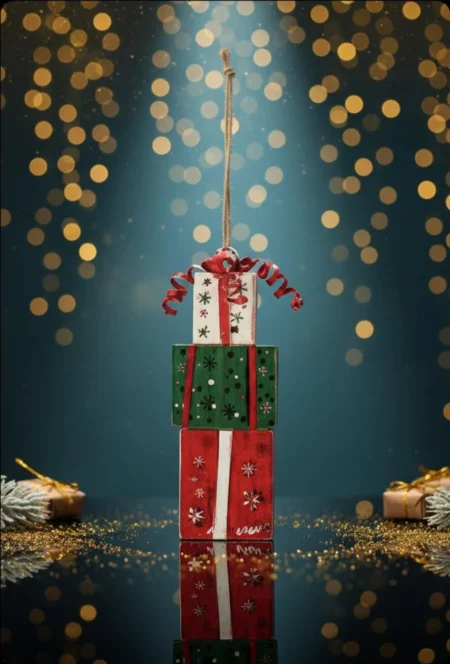 Torre de regalos iluminada 25 × 23 × 67 cm