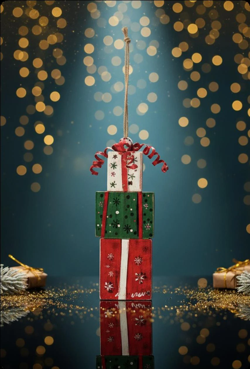 Torre de regalos iluminada 25 × 23 × 67 cm