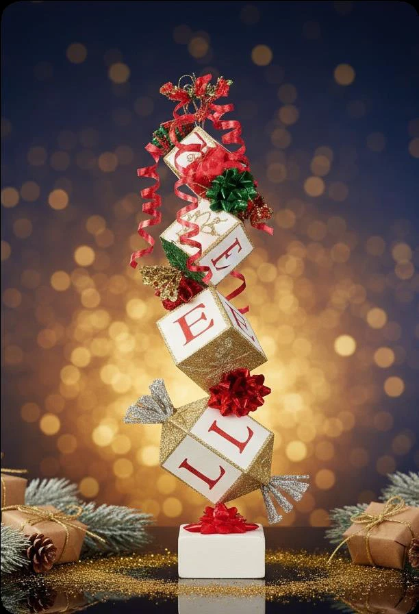 Torre vertical de regalos y adornos 30 × 25 × 90 cm