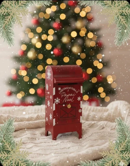 Buzón rojo de Papá Noel 26 × 23 × 59 cm